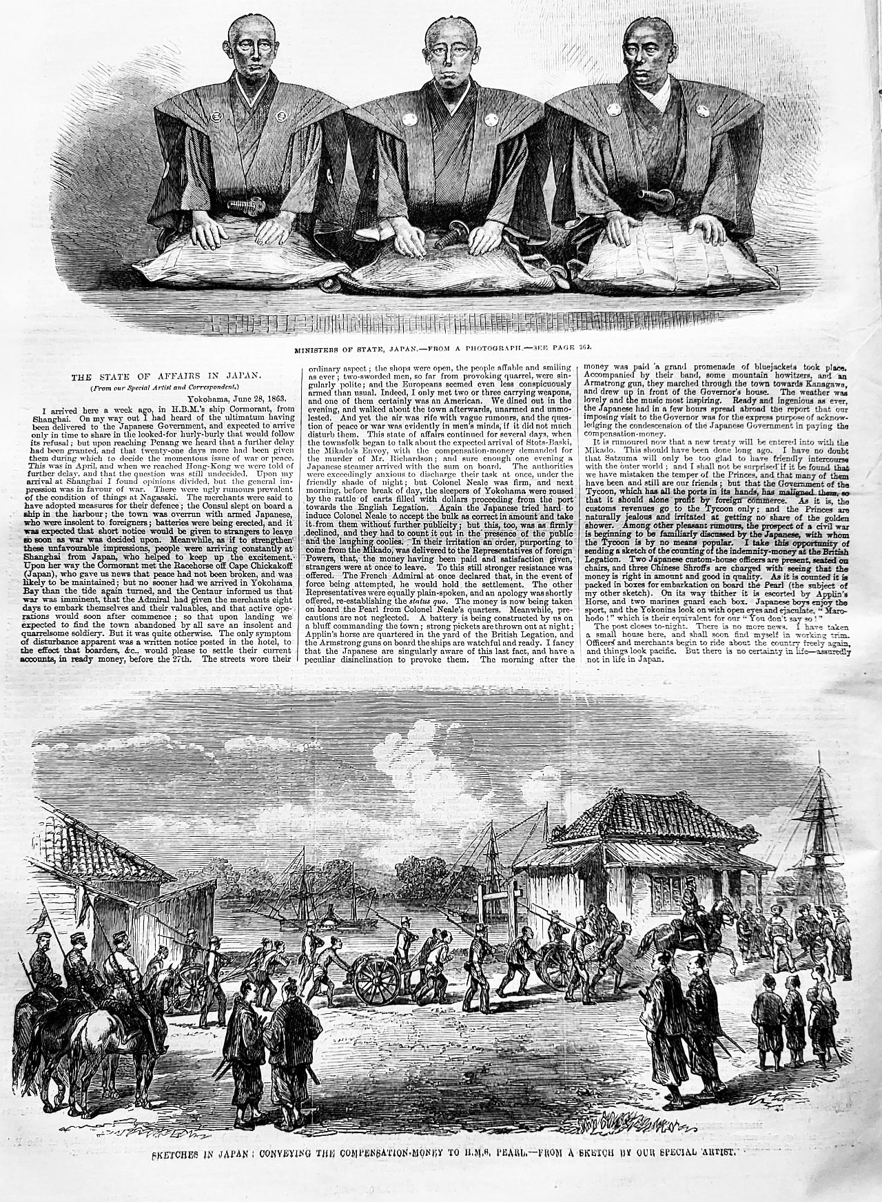 1863 japan conveying compensation money